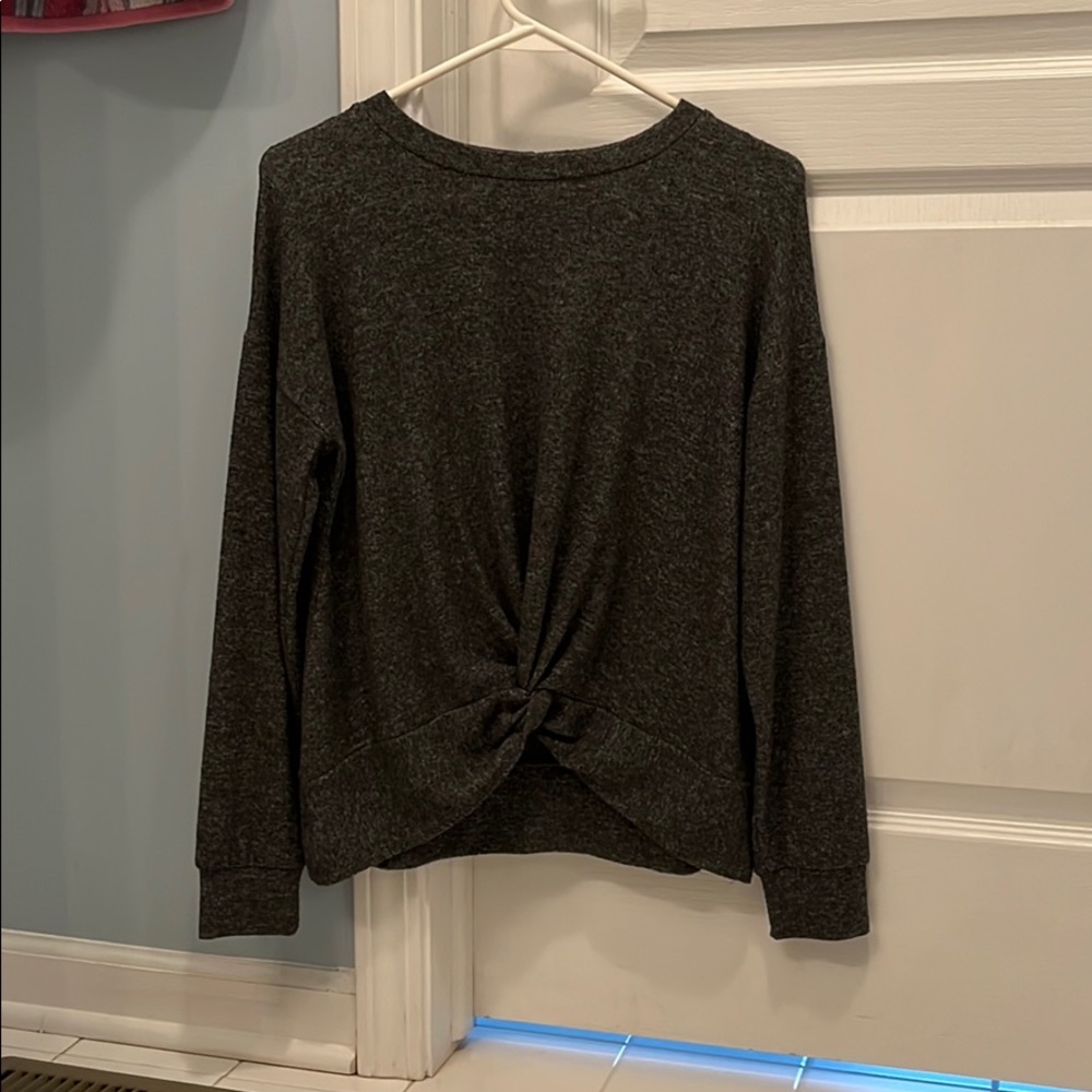 Dark Grey Tie Knot Sweater